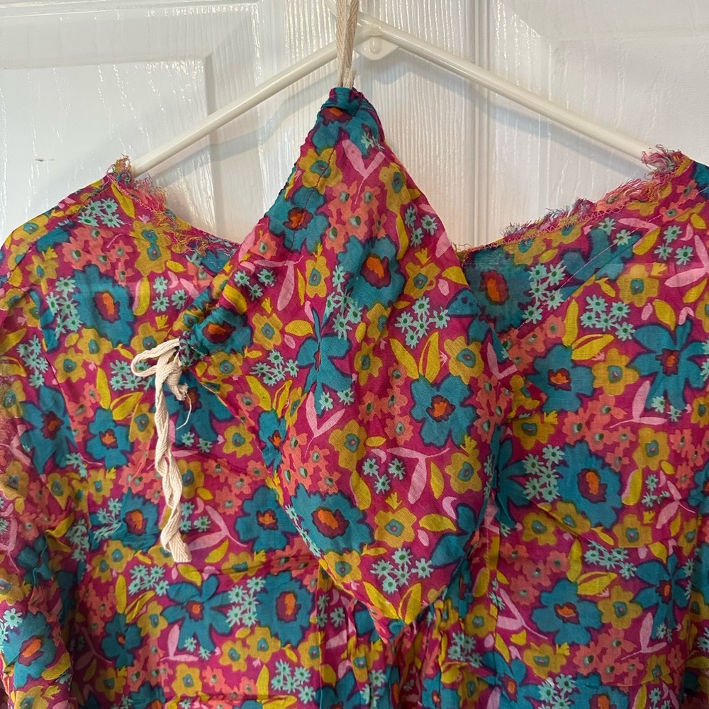 🌺 NATURAL LIFE Colorful Floral Tunic Top/coverup with bag 🌺 L/XL - Picture 6 of 8
